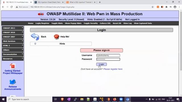 Testing for SQL injection // Evaluating Input Validation Checks смотреть онлайн
