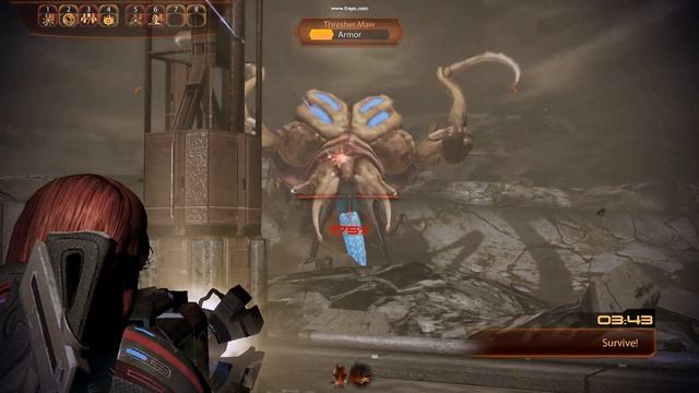Mass Effect 2 - M 920 Cain Nuke Launcher (nuclear) against Thresher Maw смотреть онлайн
