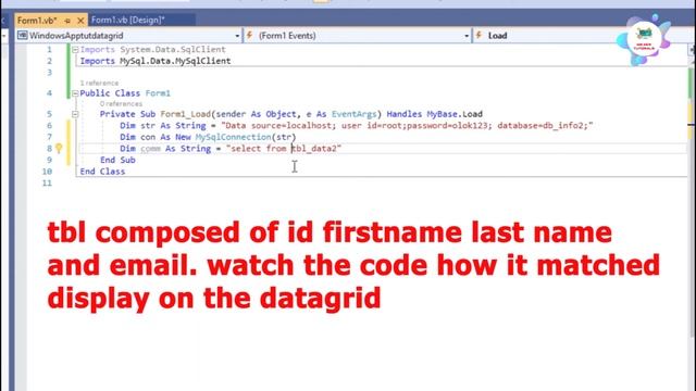 How to load data into datagridview from SQL server vb.net xampp mysql (with code) смотреть онлайн