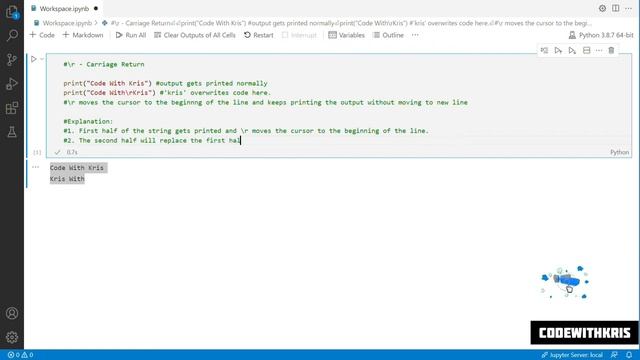 Escape character in python (\r) | CodeWithKris | Day 6 - No Talking смотреть онлайн