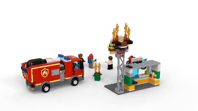 LEGO City Пожар в бургер-кафе 60214 смотреть онлайн