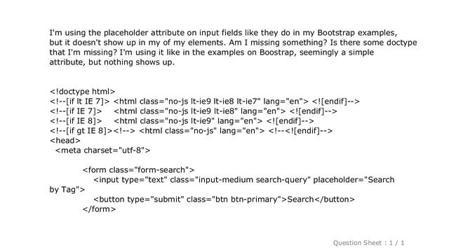 HTML : Bootstrap Placeholder field doesn't work? смотреть онлайн