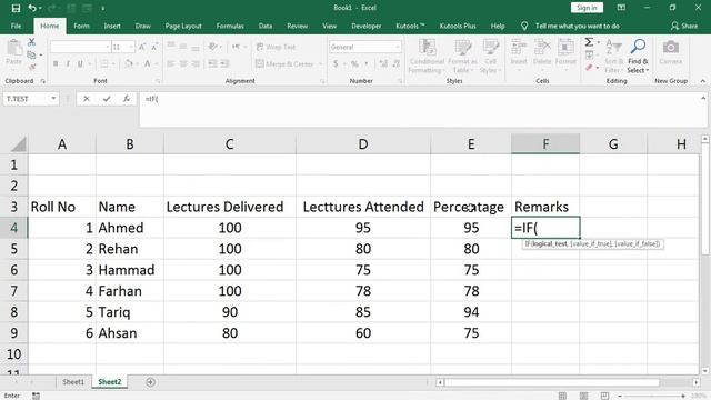 how to calculate Lectures attendance percentage in excel смотреть онлайн