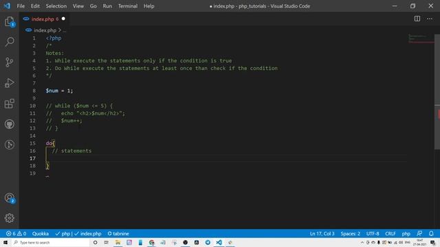 what is a do while loop in PHP | PHP tutorial | while vs do-while смотреть онлайн