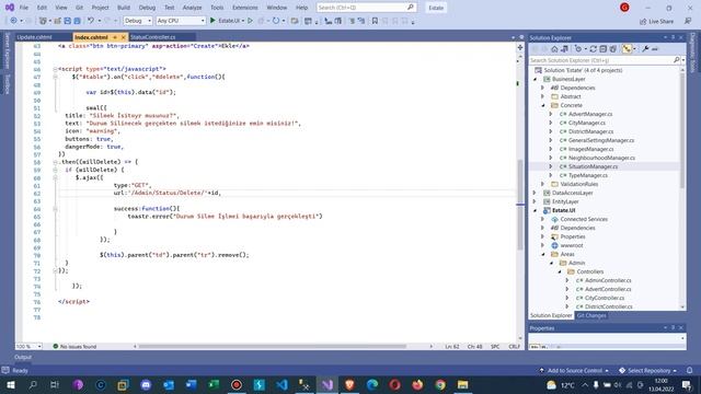 .Net Core 5.0 ile Emlak Sitesi - Durumların Güncellenmesi смотреть онлайн