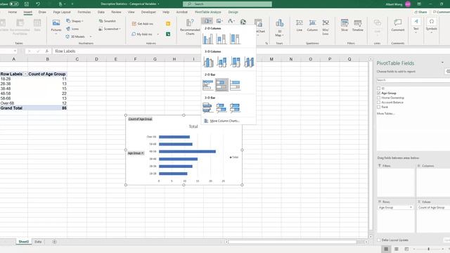 Use Excel’s Pivot Table to generate frequency table and pie chart or bar graph for categorical data смотреть онлайн