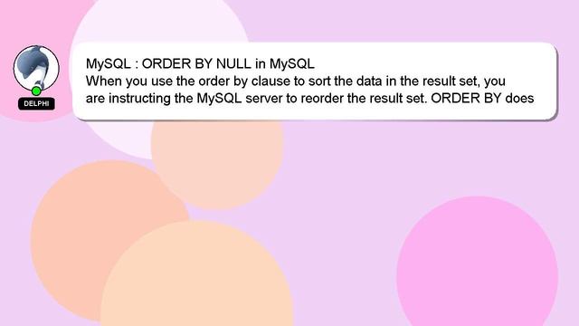 MySQL : ORDER BY NULL in MySQL смотреть онлайн