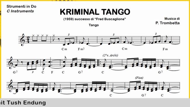 KRIMINALTANGO (P.Trombetta) Tango: Play Along Playback C B♭ E♭ Noten Akkordeon und alle Instrumente смотреть онлайн