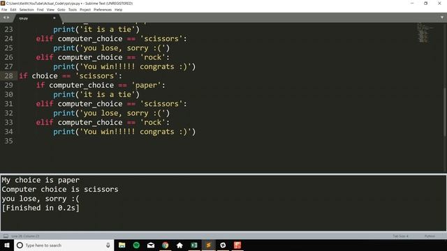 How to program Rock, Paper, Scissors in Python! смотреть онлайн