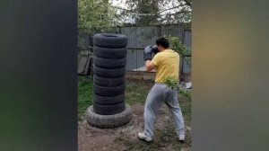 Как сделать грушу из покрышек или чем заняться в карантин ???
