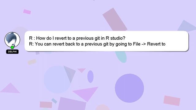 R : How do I revert to a previous git in R studio? смотреть онлайн