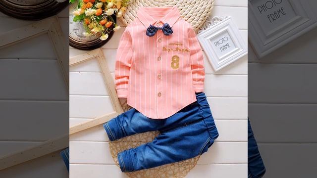 Комплект одежды для детей 2020 весенний костюм одежда малышей детская рубашка + штаны 2 шт./компл. смотреть онлайн