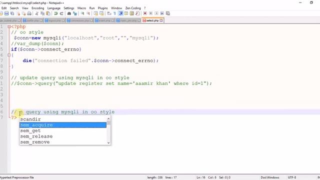 Mysqli databse in php hindi part -4(update&& select query in oo style) using mysqli database смотреть онлайн