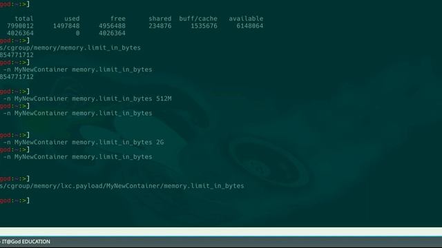 lxc | lxc-cgroup работа с cgroup | ограничение памяти memory.limit_in_bytes и цпу cpuset.cpus смотреть онлайн