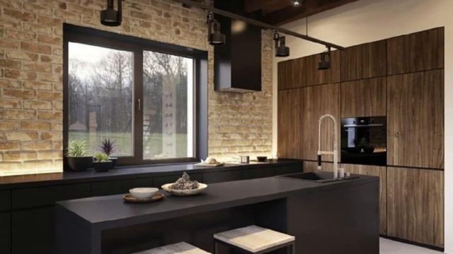 Черная кухня в стиле Лофт - 23 фото брутального дизайна интерьера