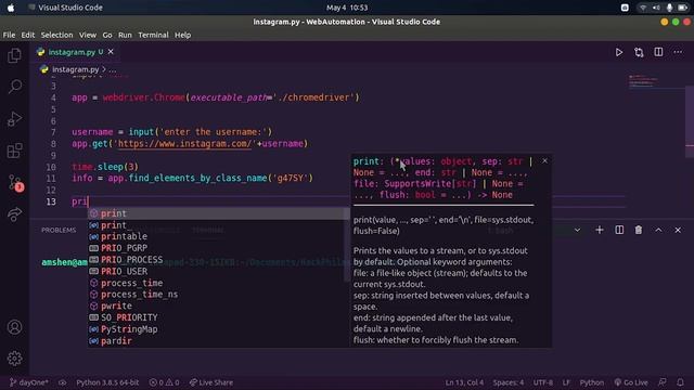 Instagram Infomation Gathering Tool Making | Selenium Python | Web Automation Testing malayalam смотреть онлайн