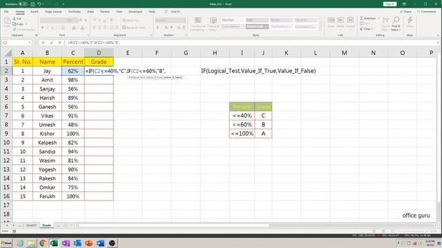 How To Calculate Grade From Marks in Excel - Or Sales Incentive Using Formula? смотреть онлайн
