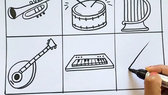 Musical Instruments Drawing | Easy drawing ideas for Drum, Guitar | World Music Day drawing easy смотреть онлайн