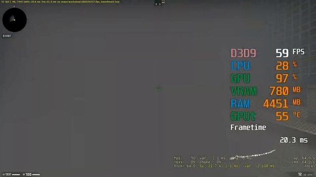 GeForce GTX 1650 -- Intel Core i3-9100F -- CSGO uLLeticaL Benchmark смотреть онлайн
