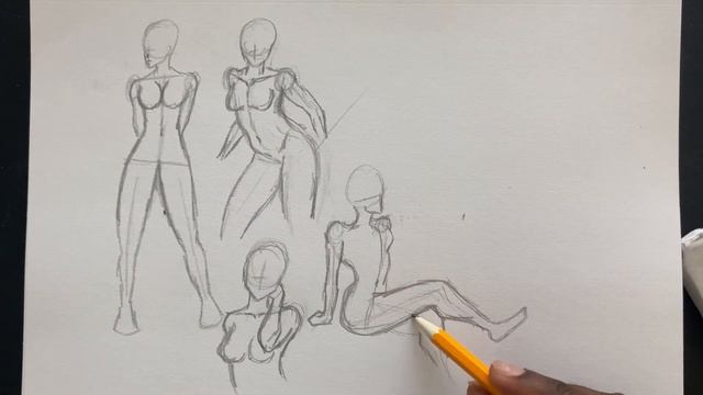 Female Poses Practice | Anime Manga Drawing смотреть онлайн