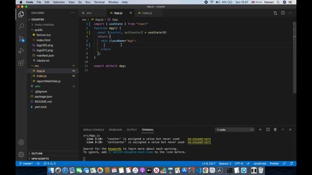 React JS Counter Tutorial - Creating the counter state and implementing an incrementCounter functio смотреть онлайн