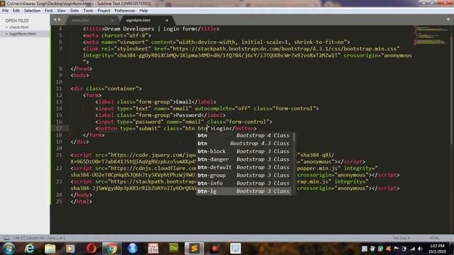 how to create login form using bootstrap смотреть онлайн