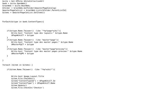 Sharepoint: Powershell to change page layout content type in masterpage gallery смотреть онлайн