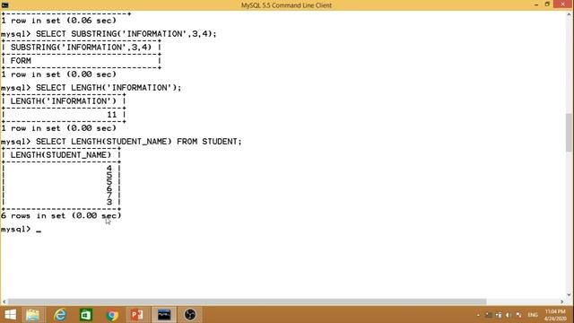 SQL FUNCTIONS PART 2: SINGLE ROW FUNCTIONS смотреть онлайн