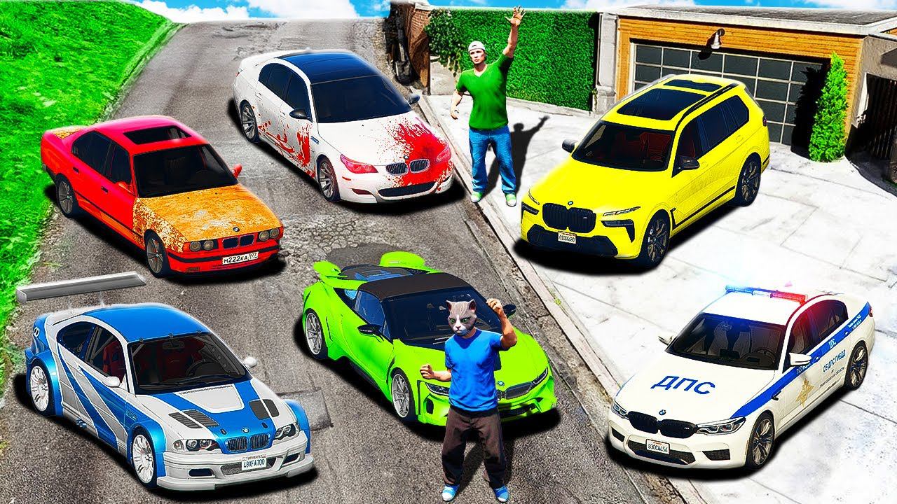 УГНАЛ ВСЕ СЕКРЕТНЫЕ МАШИНЫ БМВ ДЛЯ РАЙЛЮХИ! ДПС, КОШМАРНАЯ, ЧИТЕРСКАЯ ГТА 5 МОДЫ МУРКА смотреть онлайн