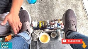 SHOE SHINE KNIFE Cleaning on Sneakers ?? #asmr