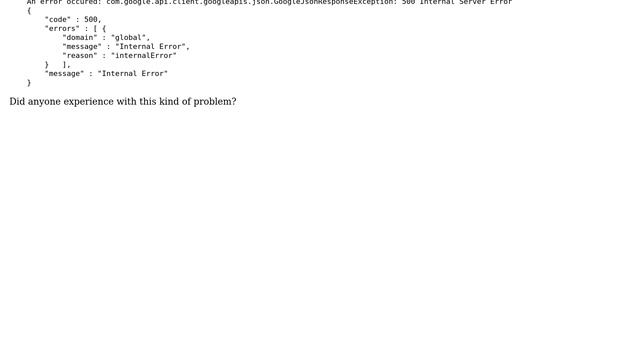 Google Drive API Java Permissions 500 Internal Error смотреть онлайн