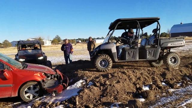 Polaris RZR 1000 monster trucks over and destroys a Kia смотреть онлайн
