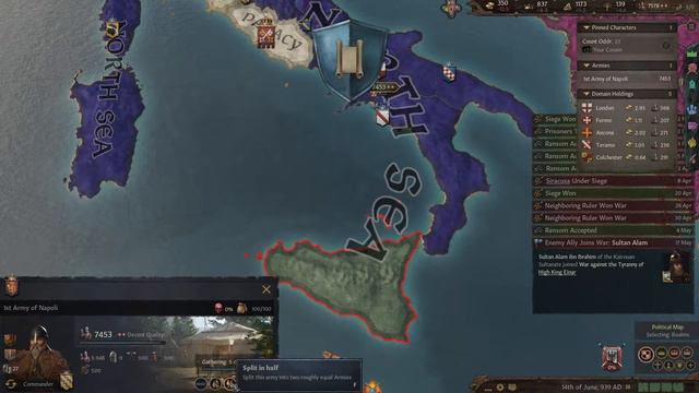 Crusader Kings III - Northern Lords - Cleaning up Sicily (Part 15) смотреть онлайн