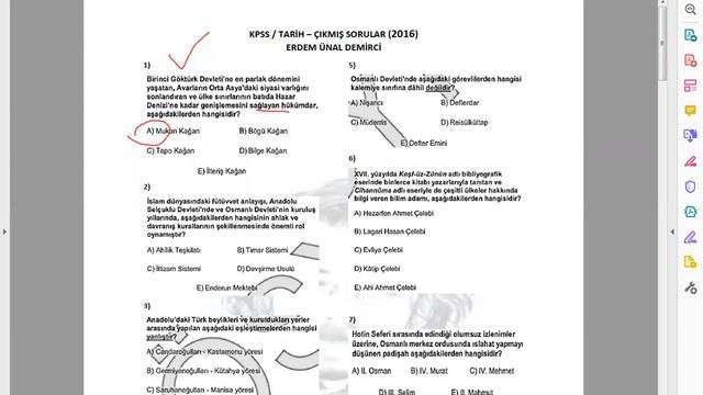 (138) [ÇIKMIŞ SORULAR] 2015 - 2016 KPSS TARİH LİSANS Soru Çözümleri - Erdem Ünal Demirci смотреть онлайн