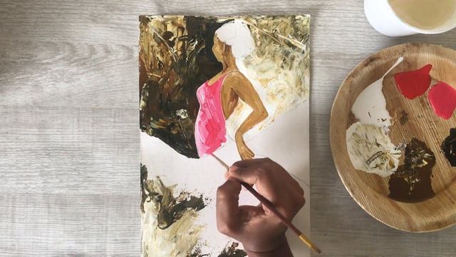 Ballerina Painting Tutorial / Palette Knife Painting / Dancing Girl Painting смотреть онлайн
