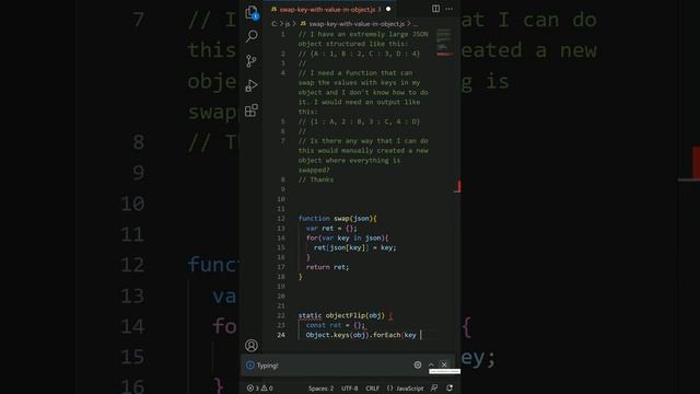 javascript - Swap key with value in object смотреть онлайн