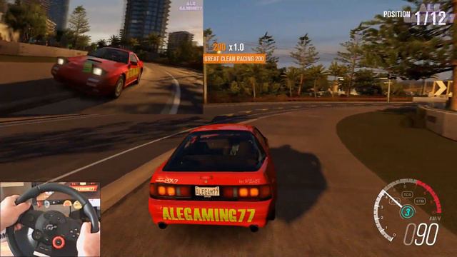 Forza Horizon 3 MAZDA RX 7 FC Tramline Sprint with Logitech Driving Force GT смотреть онлайн