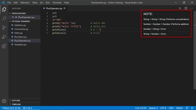 Working with Plus Operator in Python смотреть онлайн