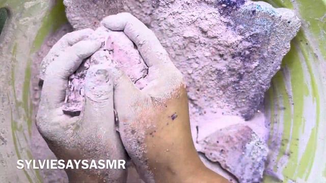 Dusty Soft Slabs W/ Baby Powder & ?Holi • Powder Crumble • Reformed Gymchalk • Stress Relief • ASMR