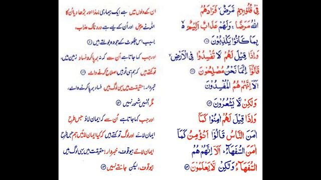 Surah# 002 Al Baqarah Ayat 10 to 13 смотреть онлайн
