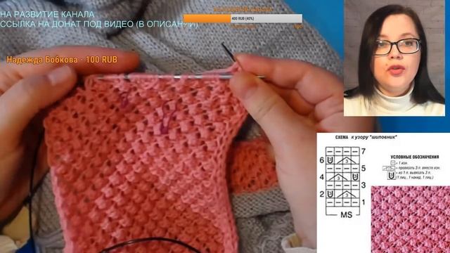 Платье спицами с юбкой баллон 9 ч Вяжем верхнюю часть платья и скос плеча Вязание Прямые трансляции смотреть онлайн