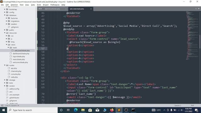 CRM System using Laravel 8 | Laravel CRM | Leads table with Migration & Save Lead | Part-3 смотреть онлайн