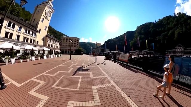 Сочи Роза Хутор очередь на подъемник в августе, канатная дорога Красная поляна. смотреть онлайн