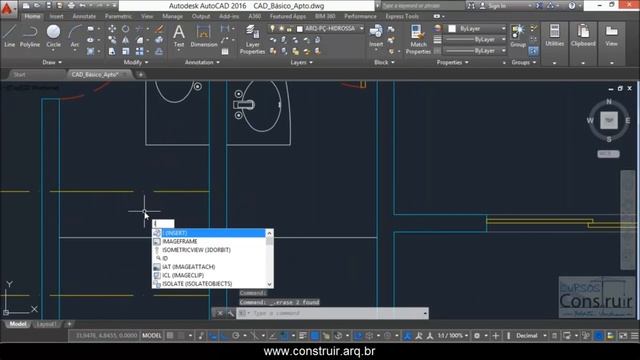 AutoCAD 2016 Aula 17/31: Inserindo blocos de peças sanitárias e equipamentos de cozinha смотреть онлайн
