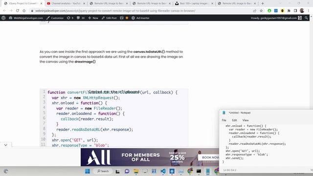 jQuery Project to Encode Remote Image URL to Base64 Using FileReader & Canvas in Browser смотреть онлайн