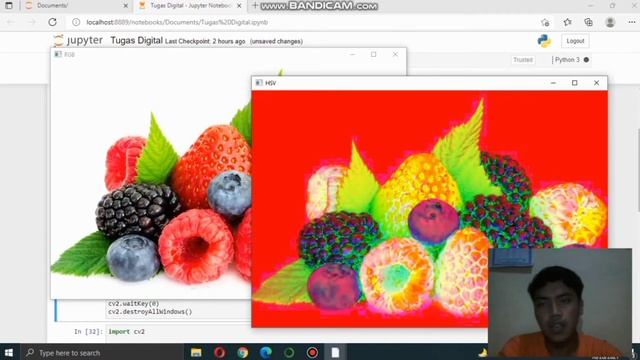MENAMPILKAN PROGRAM GRAYSCALE, RGB TO HSV, FLIP, DAN SPLIT, IMAGE DENGAN OPENCV смотреть онлайн