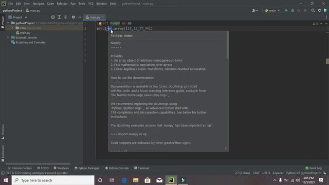 how to arrange numpy arrays in pycharm/python | how to sort numpy arrays in pycharm смотреть онлайн
