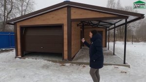 ОТЗЫВ О ГАРАЖЕ С НАВЕСОМ И БЫТОВКОЙ | ГАРАЖ 4х6м С НАВЕСОМ 3х6м С БЫТОВКОЙ 2х7м | СТРОИМ ДЛЯ ВАС