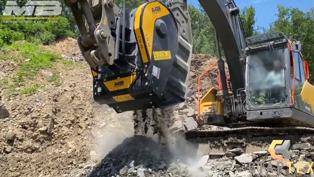 ДРОБИЛЬНЫЙ КОВШ | КОВШ ДРОБИЛКА НА ЭКСКАВАТОРЕ EC220 смотреть онлайн