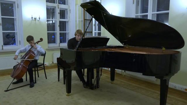 I.H.Bach Concerto in C minor part 1 performed by Tikhon Evlanov cello piano part Oleg Khudyakov смотреть онлайн